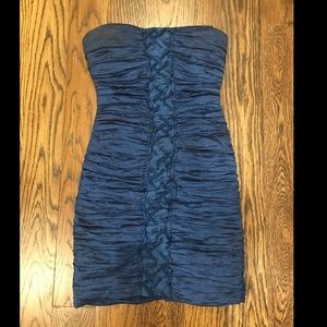 Bcbg mini blue strapless dress